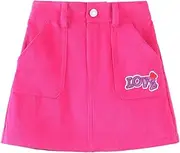 [WELAKEN] Girls Mini Skirts Love Embroidery Corduroy Shorts Skirt with Pockets