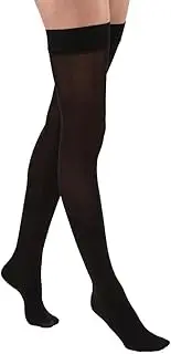 JOBST Relief 20-30 mmHg Compression Socks, Thigh High with Silicone Band, Black, Petite Small