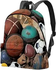 Travel Backpack,Small Backpack,Carry on Backpack,Basketball Football Baseball,Backpack, D1tc2hloqrui, 17.3x13.7x5.5 in