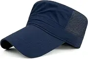 [Masktide] Oversize XXL Mens Long Bill Breathable Mesh Military Cadet Army Caps Womens Water Resistant Quick Dry Flat Top Hats