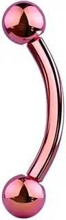 [Jewel Barrel] Eyebrow Banana Piercing Curved Barbell Earrings Helix Daith Surgical Steel Body Jewellery 16 g (1.2 mm) 6 mm / 8 mm Bar Length with Balls