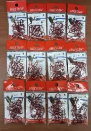 48 PACKS-EAGLE CLAW DUAL-LOCK SNAP RINGS NO. 5 RED