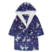 Childrens / Girls Night Time Unicorn Fleece Dressing Gown ~ 2-13 yrs