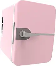 Mini Fridge Portable Drinks Fridge Single Door USB Plug Beverage Refrigerator Cooler for Home Small Place Camping Vehicle Bar, Pink