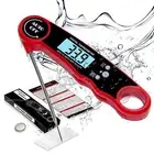 Alpha Grillers Instant Read Meat Thermometer for Grill and Cooking Red & Black