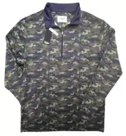 Straight Down Jacket Mens Small Camo LS Golf Bunker ⛳ Bunker Overshirt Logo
