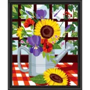 Winnie’s Picks Flowers in a Watering Can Kit & Frame Paint by Number Kit