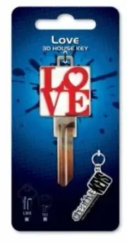 LOVE 3D House Key Blank - TE2 KEYWAY - Collectable - Locks - Keys