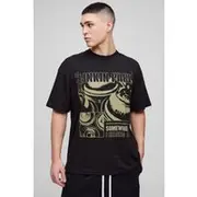 Mens Black Oversized Linkin Park Band License T-Shirt