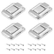 Toggle Catch Lock (40mm x 27mm) 4Pcs, Iron Hasp Latches Silver Tone