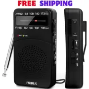 Portable AM FM Radio Compact Transistor Radio Pocket Radio BLACK FM Portable