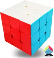3X3 Speed Cube Stickerless W/ Stand & Tutorial - Smooth Durable Puzzle Toy