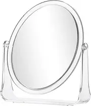 Make up Mirrors Vanity Mirror Oval Desk Makeup Tabletop Double Sided Mirror, Travel Portable Folding Table Mirror with Stand Mirror Bathroom for Dressing Shaving