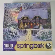 Springbok 1000 Piece Jigsaw Puzzle "Yuletide Cottage" 24"x30" Made in USA 2018
