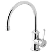 Phoenix Tapware NS733-62 Nostalgia Sink Mixer 220mm Gooseneck (White & Chrome)