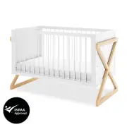 Aldwin Solid Pine Adjustable X-Leg Nursery Convertible Baby Cot