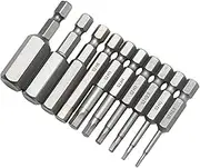 10pcs Screwdriver Bits Set, for Socket Cap Button Head, Magnetic Inner Hexagon Hex Head Drill Allen Wrench Bits with 1/4 Inch Hex Shank, 2 Inch/ 50mm Long