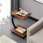 C Shaped Coffee Side Table Laptop Desk Bedside Sofa Tea End Tables Wooden Metal