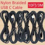 Bulk Lot 3M USB Type C Cable Fast Charger Cord For Samsung LG Android iPhone 15