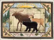 Ceramic Tile Mural Backsplash Jensen Animal Wildlife Lodge Art DJ018