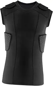 [Frediuo] Men Padded Chest Rib Protector Vest Compression Shirt Gear Equipment Breathable Chest Protection for Rugby Baseball Softball