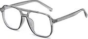 WAYIKK Transparent Computer Glasses Frame Women Men Square Eyewear Blocking Glasses Optical Spectacle,Gray