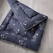 Japanese Floor Mattress,Futon Mattress Japanese, Foldable Camping Portable Mattress Shikibuton Roll Up Mattress Tatami Mat with Washable Cover Easy to Store,(Dog,150x200cm)