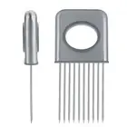 Stainless Steel Onion Holder Fruits Veg Meat Cutter Slicer Peeler Chopper Wit AU