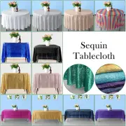 Sequin Tablecloth Round Square Rectangle Multicolour Sparkly Wedding Party Decor