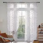 Translucent Tulle Curtains for Living Room Flower Printed Voile Sheer Curtains