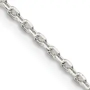 16 Inch Sterling Silver 1.5mm Beveled Oval Cable Chain