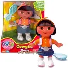 Year 2005 Nick Jr DORA the Explorer 8 Inch Tall Plush Doll - COWGIRL DORA