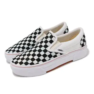 【VANS】休閒鞋 V98CF CHKY Slip On 男鞋 女鞋 白 黑 棋盤格 懶人鞋 厚底 日本線(6344580002)