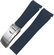 [RAYESS] Curved End Rubber Watchband 20mm 21mm 22mm for Rolex Submariner GMT Daytona Datejust Explorer 2 Silicone Watch Strap