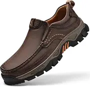 [Vcmoon] Men's Slip-On Loafers Comfortable Leather Casual Walking Shoes for Work Office Dress Outdoor