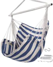 Hammock Chair Swing (500 lbs Max) - Hanging Hammock Chair Rope Swing Indoor f...