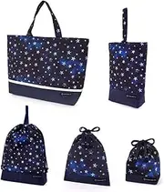 [COLORFUL CANDY STYLE] Kindergarten Entrance Series 5-Piece Set with Gusset, Shoe Case, Drawstring Large Drawstring (Cup Bag), Lesson Bag, Drawstring (Lunch Bag), Gymnastics Bag, Boys