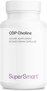 Supersmart - CDP Choline (Citicoline) 1000 mg Per Day - Nootropics Supplement - Optimizes Levels of Norepinephrine, Dopamine & Acetylcholine - Brain Boost | Non-GMO & Gluten Free - 60 Vegetarian Capsules