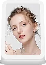 Travel Led Mirror | Tabletop Cosmetic Mirror,3 Colors Light Modes, Touch Control Rechargeable LED Glass for Women Girls