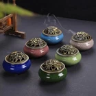 Copper Cover Aroma Burner Ice Crack Incense Plate Home Decoration