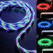 LED Light Fast Charging Cable Cord For Samsung Galaxy Type C USB Charger Cord