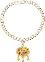 ibasenice Pet Jewelry Necklace Metal Lock Pendant Bell Fashionable for Women Cat Necklace Dog Collar Charm