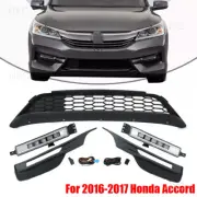 For 2016-17 Honda Accord Bumper Lower Grille w/ Chrome fog lights + Brackets (for: Honda)
