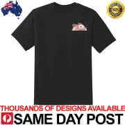 AXOLOTL MIDDLE FINGER POCKET Premium Black Shirt 100% Cotton TShirt Tee Funny