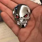3D Silver Metal Skull Bone Emblem Car Body Trunk Badge Sticker Car Accessories