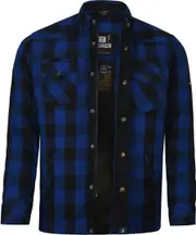 Bores Lumberjack Premium Motorcycle Shirt, black-blue, Size M Black Blue