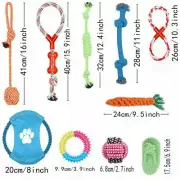 10 PCS Pet Toys Puppy Dog Cat Durable Cotton Rope Pull Teeth Clean Chew Toy Set
