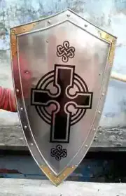 28' Knight Armor Templar Shield Steel Handcrafted Reenactment Armour Medieval