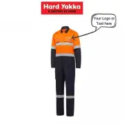 Hard Yakka 4 Pack Personalised Work FR Coverall Logo Embroidery Print Y00055
