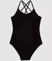 $35 Flo Kid's Girl's Black Strappy Leotard Jumpsuit & Romper One Piece Size 16